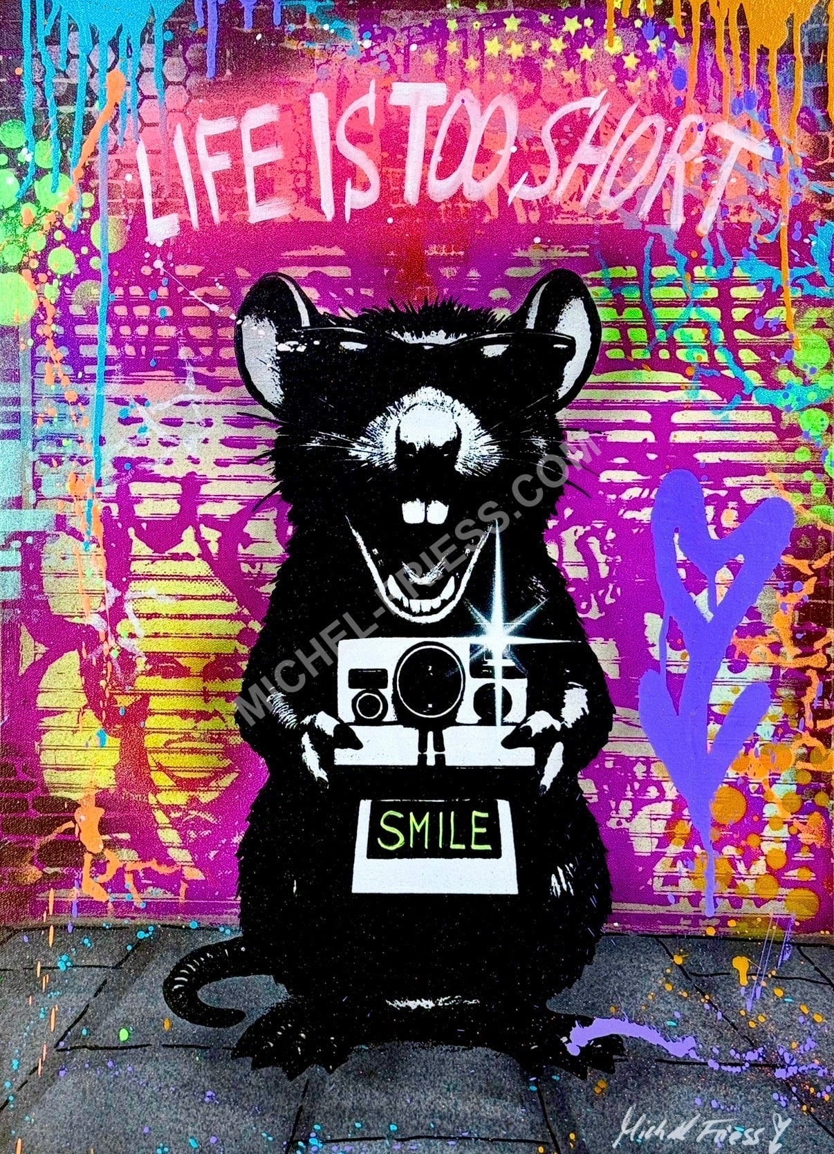 PHOTO RAT, Unikat auf 50x70 cm Museumsleinwand mit 6cm Keilrahmen