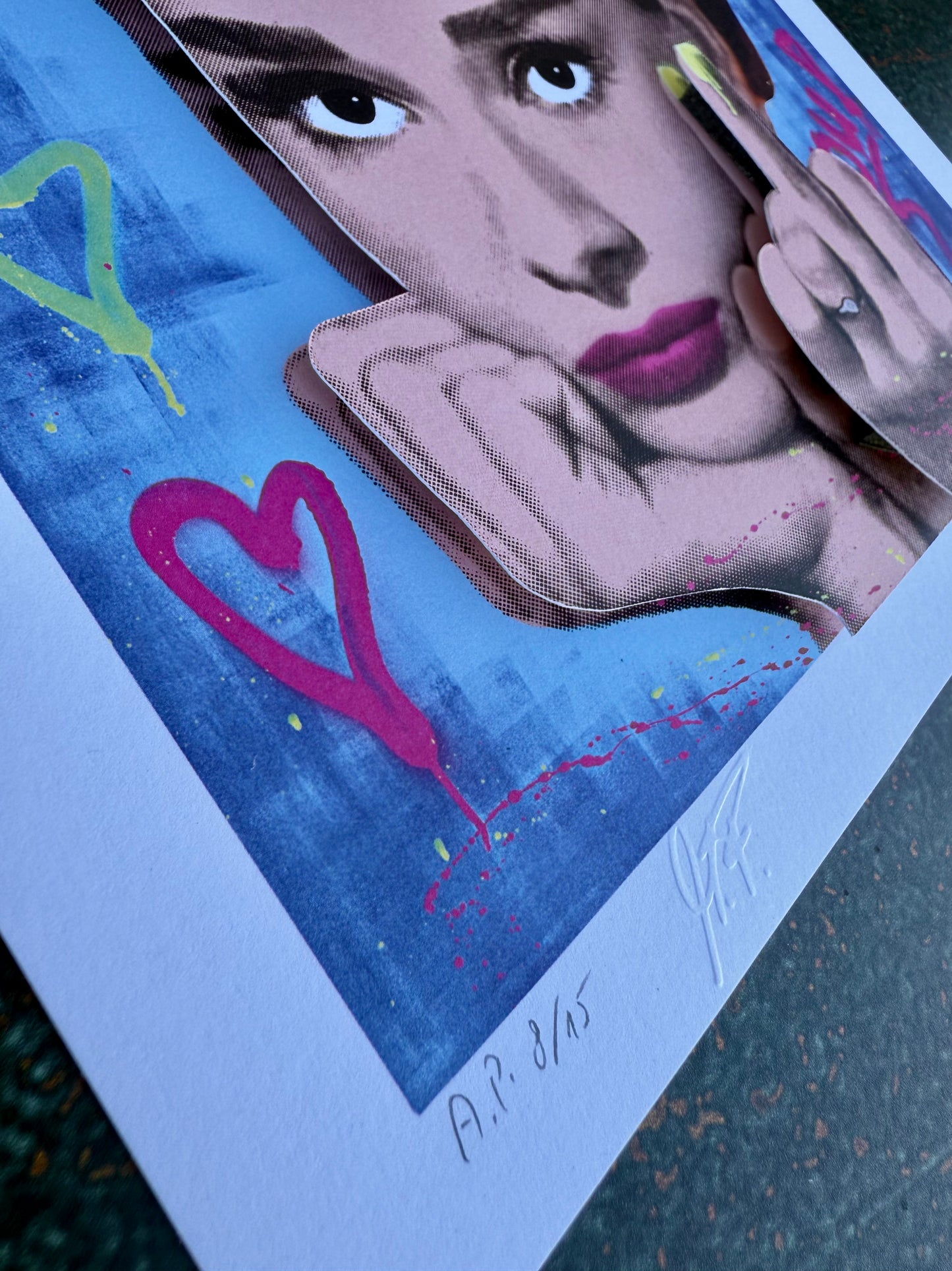 FUCK YOU AUDREY, 3D Arbeit auf Papierkarton 23x23cm in 3 Ebenen, handsigniert und nummeriert, ungerahmt