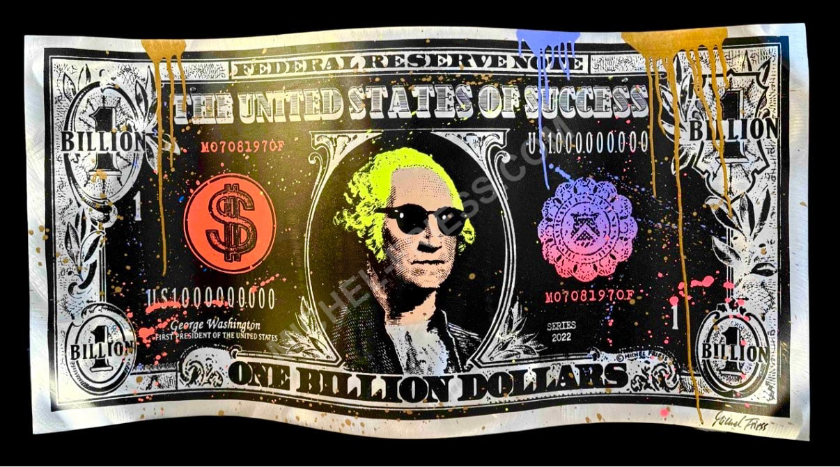 1 BILLION $ WAVE - besonderes Unikat 120x60cm auf gebogenem Alublech 2mm