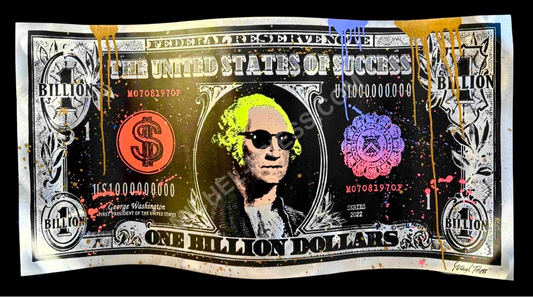 1 BILLION $ WAVE - besonderes Unikat 120x60cm auf gebogenem Alublech 2mm