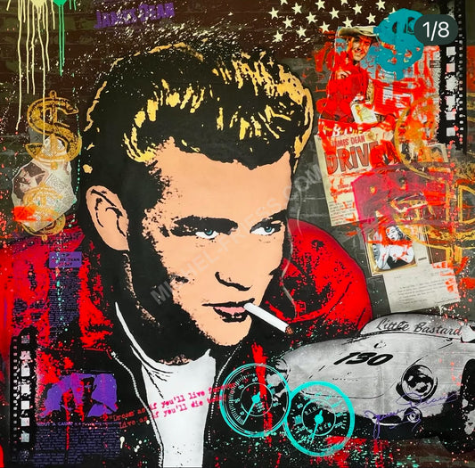 JAMES DEAN LEGEND - Unikat auf Museumsleinwand 142x142cm