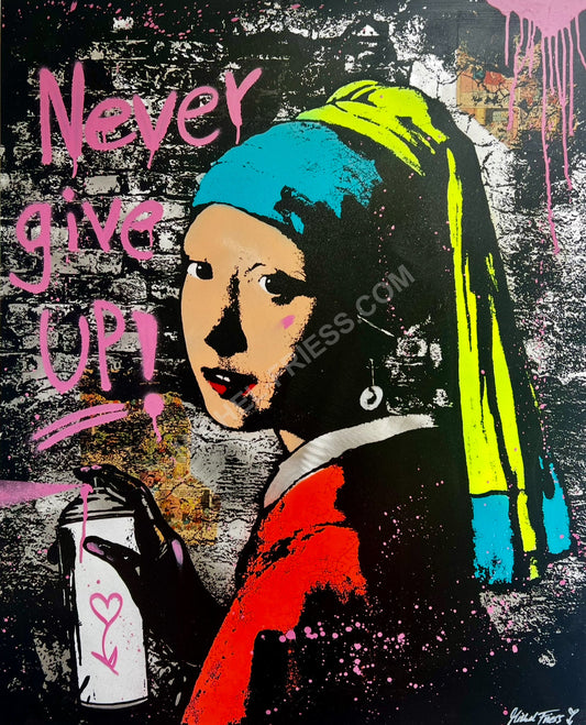 DAS MÄDCHEN MIT DEM PERLENOHRING - Unikat 80x100cm auf Aluminium 2mm