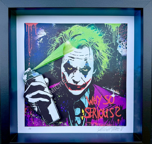JOKER SPRAY - 3D Papierarbeit 25x25cm, gerahmt hinter Museumsglas, limitiert auf 99 Exemplare, handsigniert und nummeriert