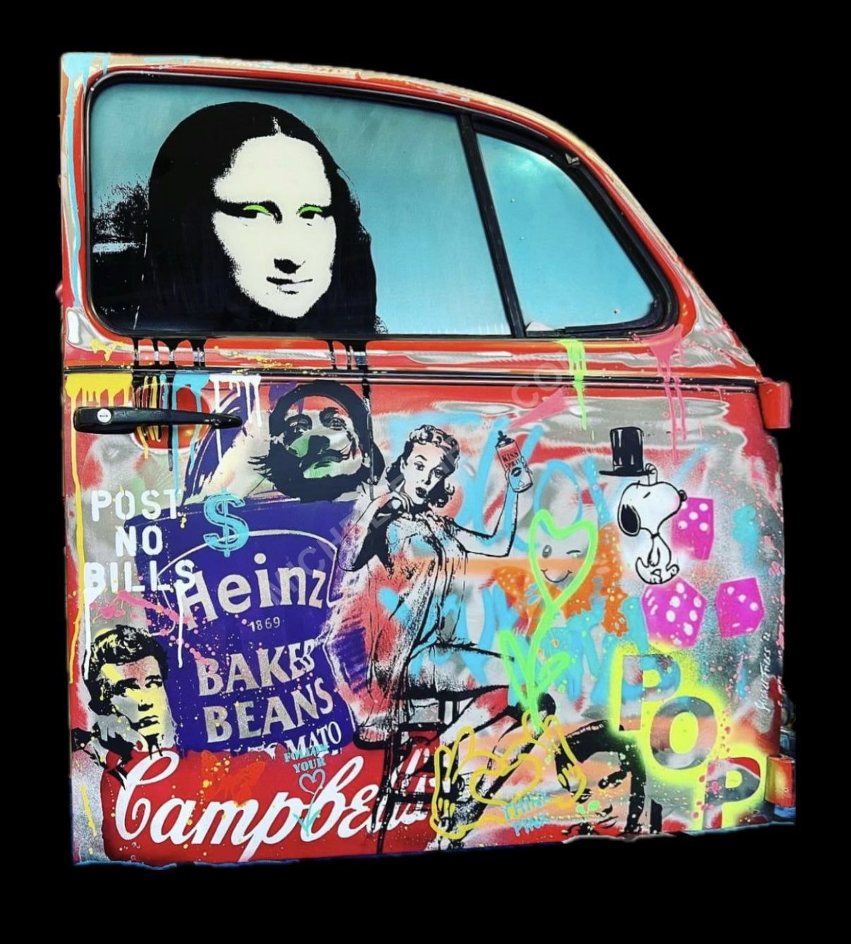 MONA LISA ON TOUR I - Unikat auf original VW Käfer Tür
