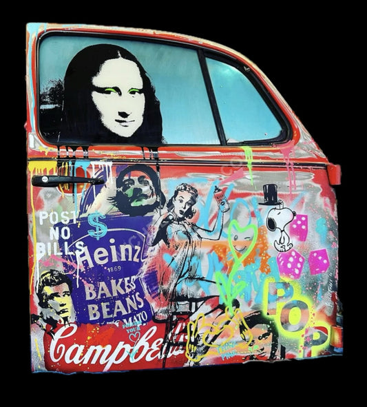 MONA LISA ON TOUR I - Unikat auf original VW Käfer Tür