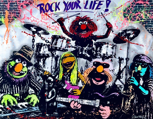 .MUPPETSBAND - ROCK YOUR LIFE 🤘✨ 80x100cm, Acryl auf handgebürstetem Alumminium 2mm